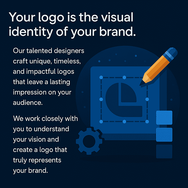 Your logo is the visual identity of your brand. Our talented designers craft unique, timeless, and impactful logos that leave a lasting impression on your audience. We work closely with you to understand your vision and create a logo that truly represents your brand.
